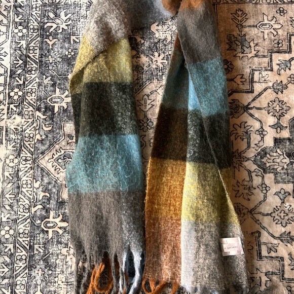 Multicolor Plaid Wool Scarf - Picture 2 of 2